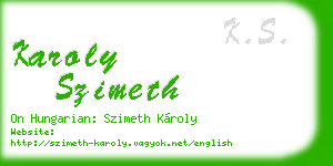 karoly szimeth business card
