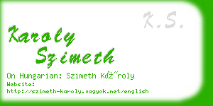 karoly szimeth business card